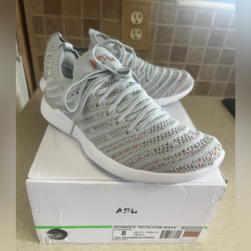 APL Techloom Wave Sneakers in Light Gray and Orange